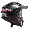 LS2 MX701 EXPLORER CARBON FRONTIER adventure helma šedá-titan/červená